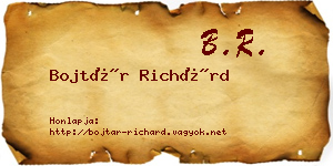 Bojtár Richárd névjegykártya